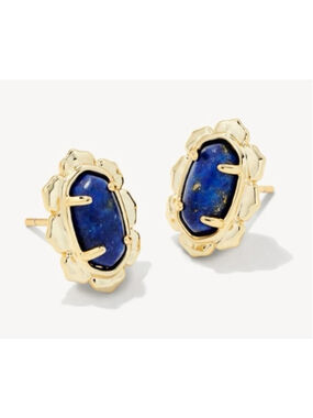 Kendra Scott gold Piper Stud Earrings in Blue Lapis